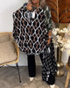 N&B Janny™ | Casual bluse med lange bukser og elegante patroner