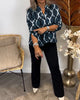 N&B Janny™ | Casual bluse med lange bukser og elegante patroner