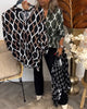 N&B Janny™ | Casual bluse med lange bukser og elegante patroner