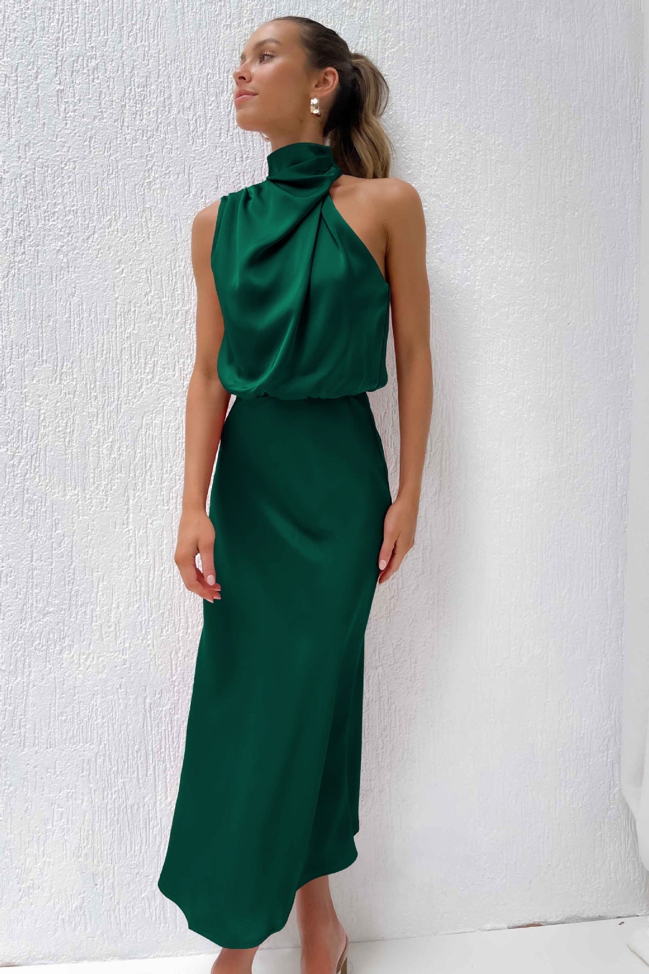 N&B™ Lydia™  | Lang kjole med halterneck