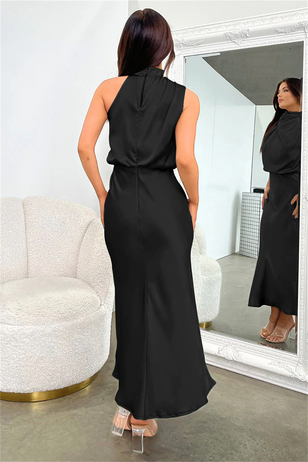 N&B™ Lydia™  | Lang kjole med halterneck