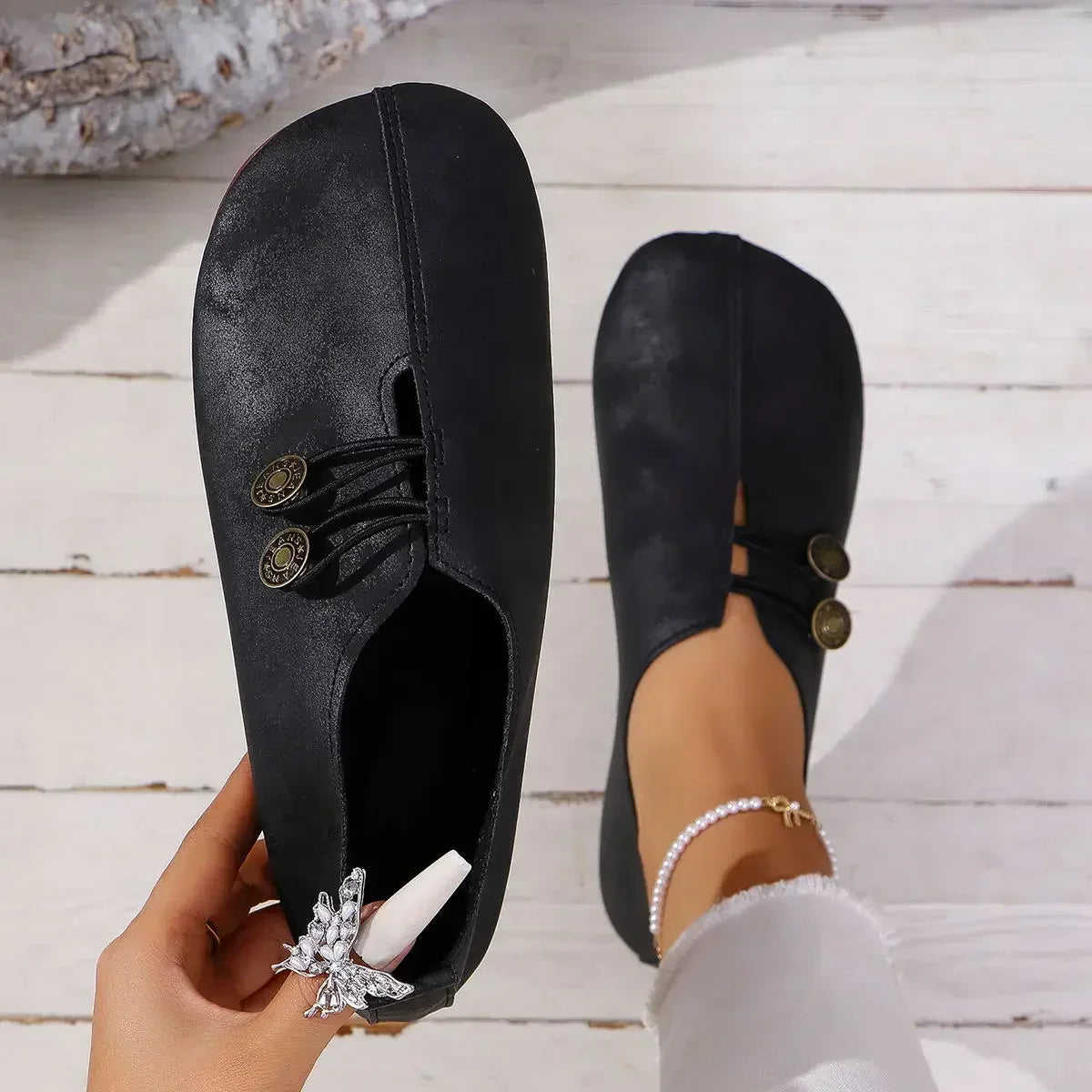 N&B Jaimie™ | Damesko i mykt semsket skinn, loafer