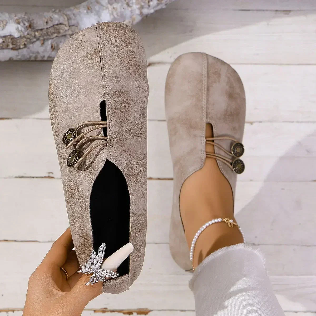 N&B Jaimie™ | Damesko i mykt semsket skinn, loafer