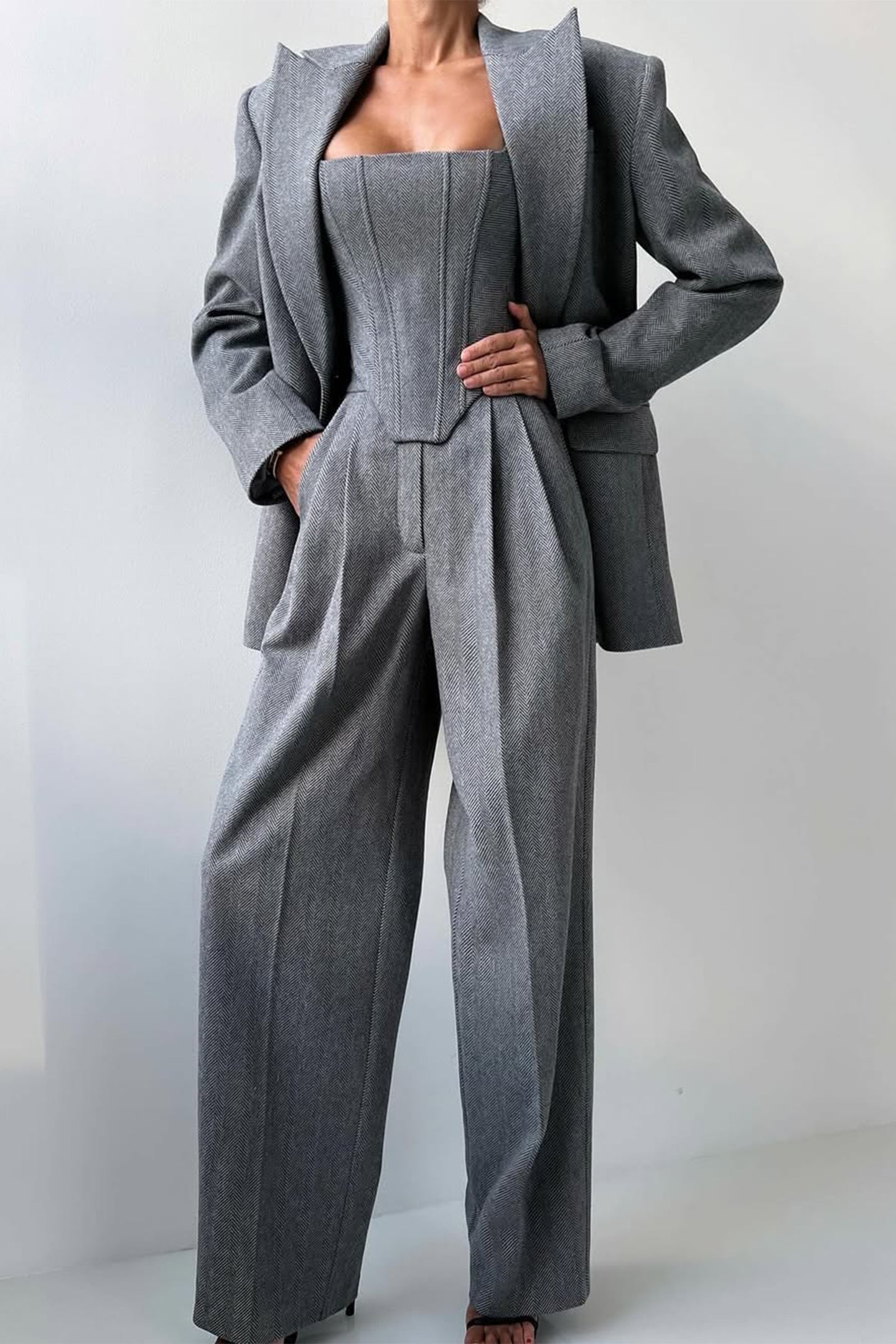N&B Dolce™ | Tredelt sett med dobbeltradet blazer