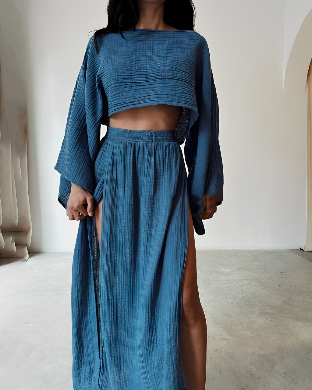 N&B SARA™ | CHIC SLIT TODELT SETT I LIN