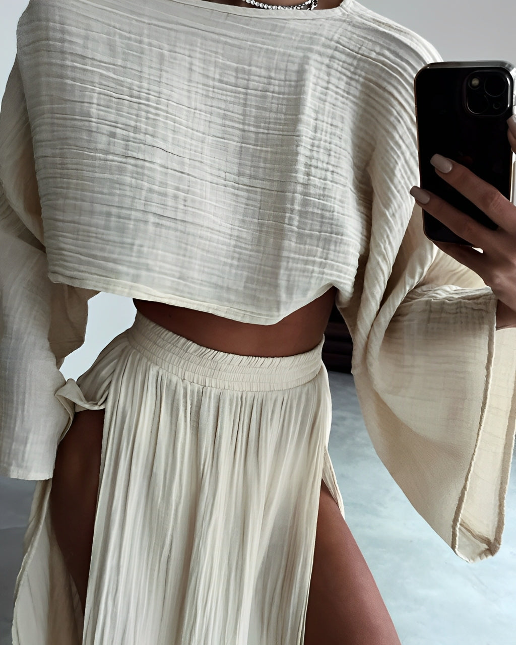N&B SARA™ | CHIC SLIT TODELT SETT I LIN