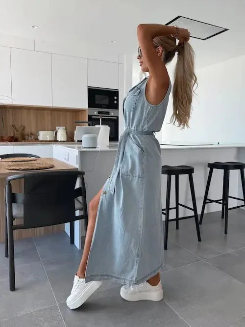N&B Ivy™ | Maxi Denim-kjole