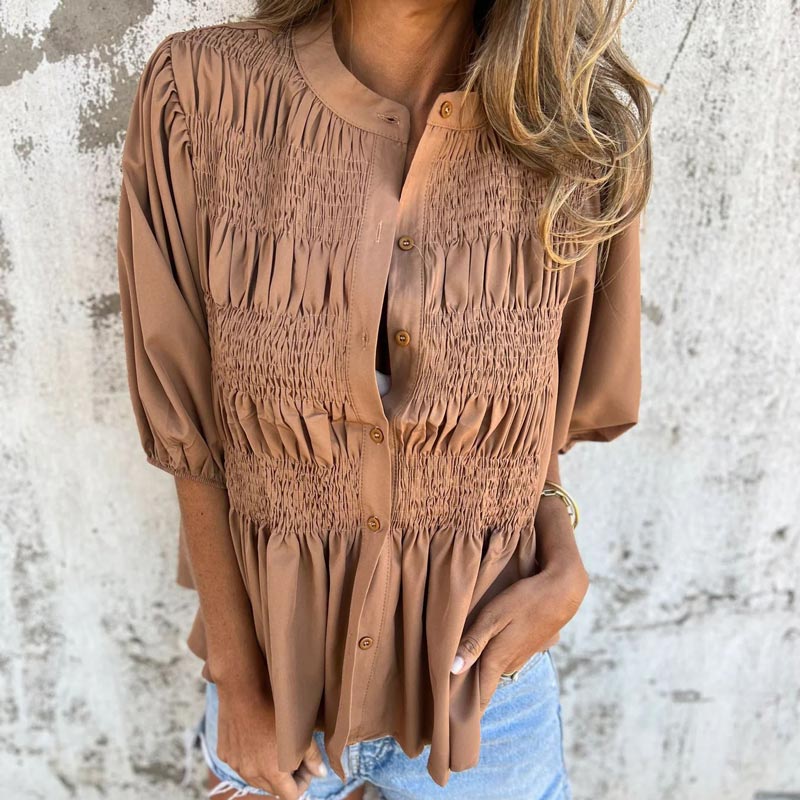 N&B Aukje™ | Chic bluse i Ibiza-stil
